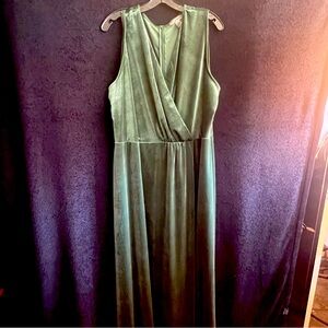 Long Green Velvet Dress Sz.2X